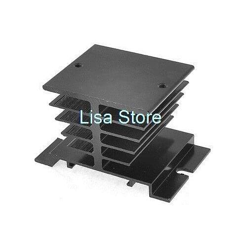 Black Aluminum SSR Heat Dissipation Sink for Solid State Relays
