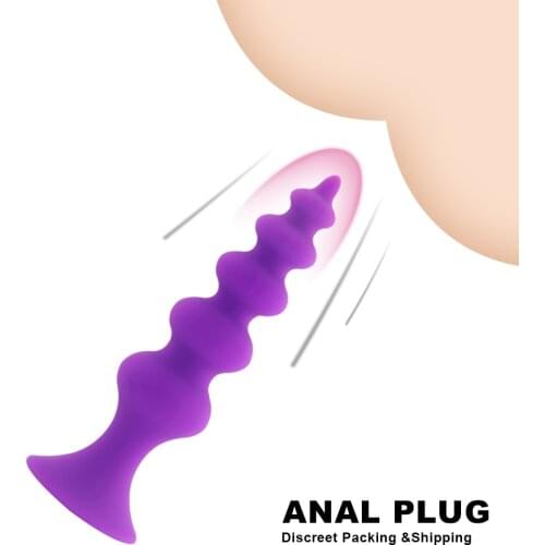 EXVOID Intimate Goods Anal Sex Toys for Women Butt Plug Anal Beads Silicone Anal Plug Vagina Anus Dilator G Spot Massager