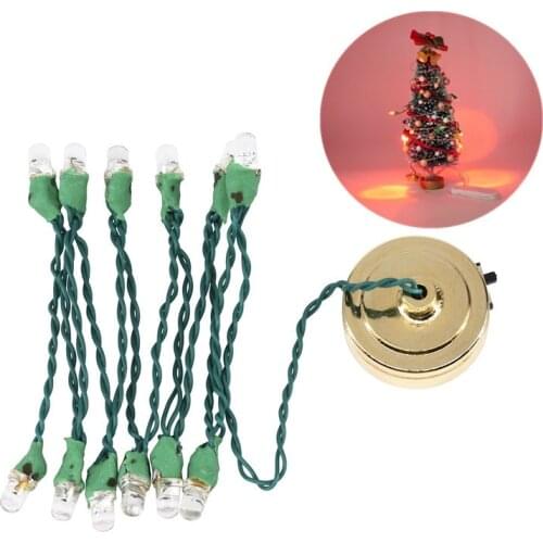 1:12 Dollhouse 12 LED 4-Color String Light Miniature Model Decor for Chirstmas for Gifts