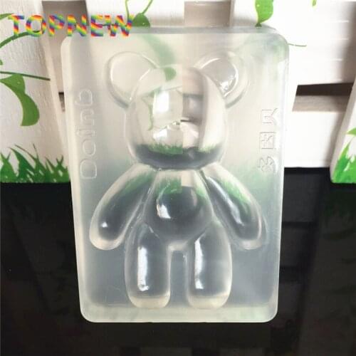 Cute Bear Silicone Mold Cake Decoration Food Safe Gumpaste Soap Butter Sugar Mould Epoxy Resin Jewelry Craft Tools