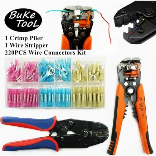 190PCS Heat Shrink Butt Connectors Kit, Insulated Waterproof Electrical Marine Automotive Wire Crimp Terminals, Butt Splice