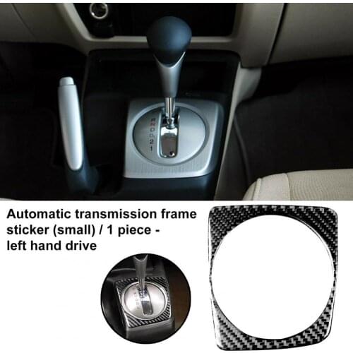 Gear Frame Sticker Waterproof Anti-Scratch Carbon Fiber Automatic Gear Frame Sticker for Honda Civic 8th Generation 2006-2011 Le