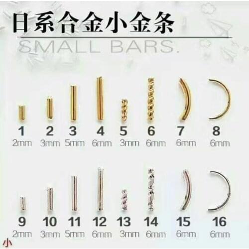 100pcs/bag New 3D Nail Art Decoration Alloy Nail Accessories Japan Mini Stud Rivet Metal rods DIY Charm Nail Tools Supplies