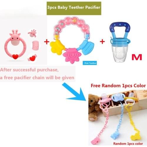 Cute Animal Deer Head Peach Heart Newborn Baby nipple Pacifier Silicone Teether Toys Chew Dental Care Nursing Gift For Infant