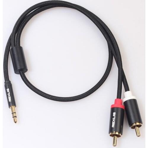 Bluelans 3.5mm Male to 2RCA Male AUX Stereo Audio Cable Adapter Cord for Phone Speaker