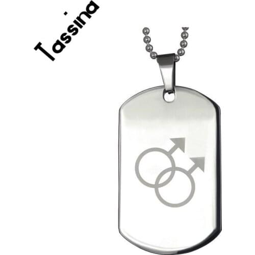 Tassina LGBT Titanium steel gay necklaces pendants to souvenir of stainless steel LGBT Pride Jewelry TNPPN016