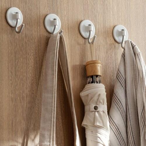 High quality adhesive hooks aluminum disposable wall hook white round rotable