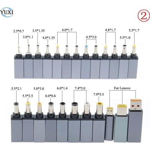 YuXi Laptop Charger DC PD Power Adapter Converter USB Type C Female to 5.5*2.5 mm 5.0*3.0 7.4*5.0 Square for Lenovo Asus Laptop