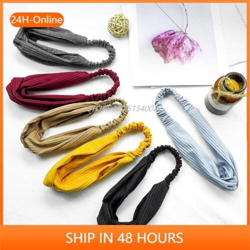 Womens Cross Knot Headbands Korean Style Solid Color Simple Sport Elastic Hair Bands Hair Hoop Turban Girls Hair Accessories