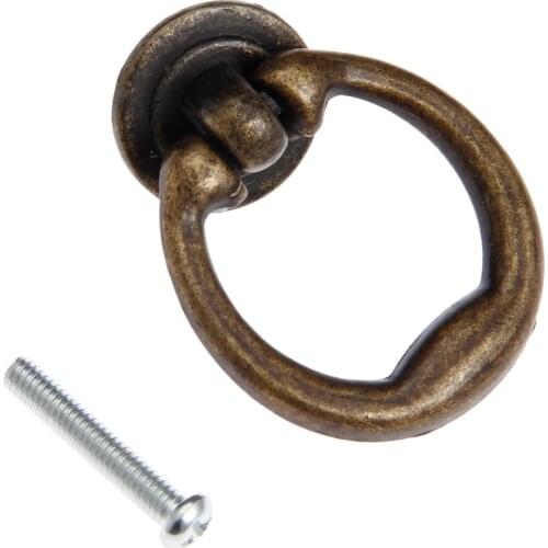 1PC Antique Bronze Dragon Single Hole Jewelry Chest Box Cabinet Cupboard Dresser Drawer Handle Pull 46x36MM Knob Ring