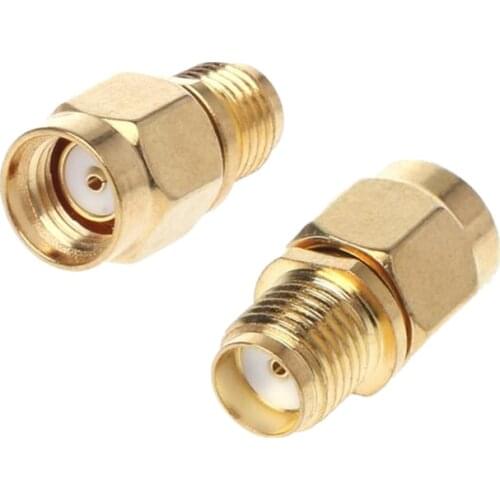 10pcs RP-SMA Male Plug to SMA Female Jack RF Coaxial Coax Adapter Convertor Connector Straight Goldplated