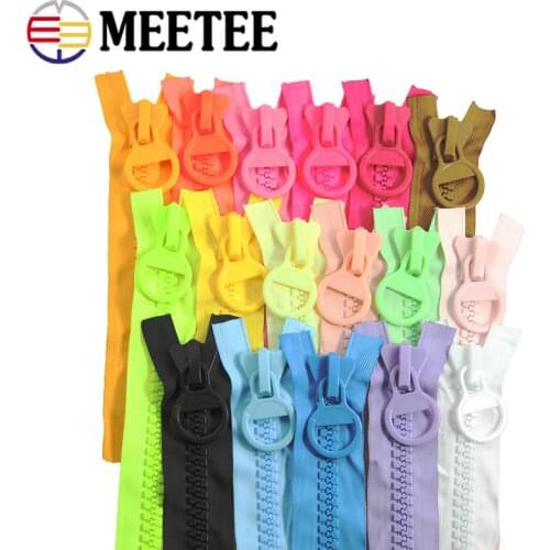 2/5pcs Meetee 25cm 20# Color Resin Zipper No Endless Lock Large Pocket Zipper for Wallet Pencil Bags Zip Sewing DIY Accessories