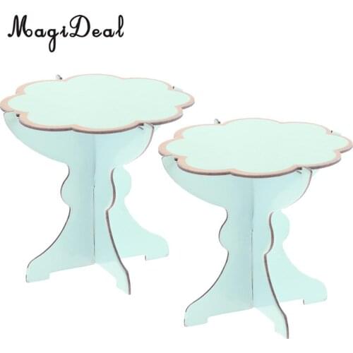 2 Pieces Cupcake Holder Dessert Display Stands Wedding Party Favors Blue