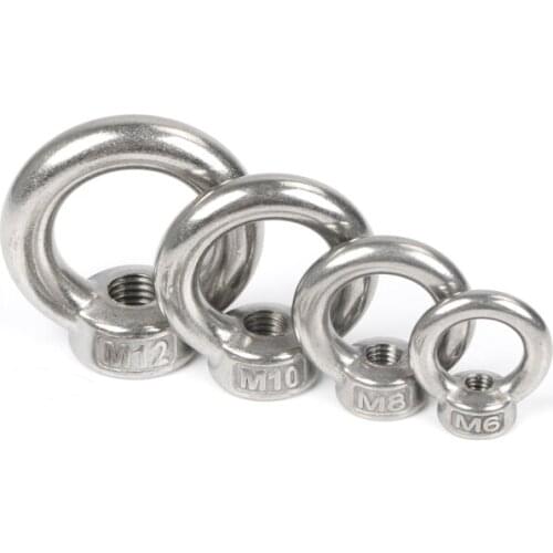 200PCS/lot)SUS304 Metric Thread M3 Marine Stainless Steel Lifting Eye Nut Rings Bolts M3 Thread Silver A2-70 Fastener