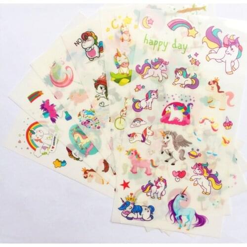 6 pcs/pack Cute Novelty Unicorn Cartoon Stationery Stickers DIY Kids Gift Sticker for Craft Album Diary Scrapbook Stick Label
