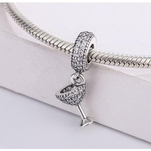 925 Sterling Silver CZ Inlaid Transparent Zircon Holy Grail Pendant Charm Bracelet DIY Jewelry Making For Original Pandora