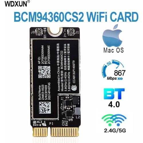 Ngff m.2 a / e key adapter for 12 + 6 pin wireless module bcm94360cs2 bcm943224pciebt2 wifi card hackintosh macos