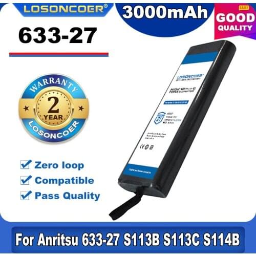3000mAh 633-27 Battery For Anritsu S113B S113C S114B S114C S331C S331D S332B S332D S332A S332C S325D S412D S251B S251C S312D