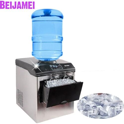 BEIJAMEI Commercial Automatic Ice Maker 25kg/24H Electric Bullet Round Ice Block Cube Making Machine Small Bar Coffee Shop