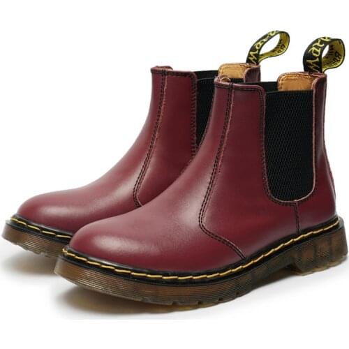 Retro Autumn Winter Warm Martin Boots Genuine Leather Ankle Men Shoes Non-Slip With Fur Man Wmoen Boots Sewing Big Size 35-47