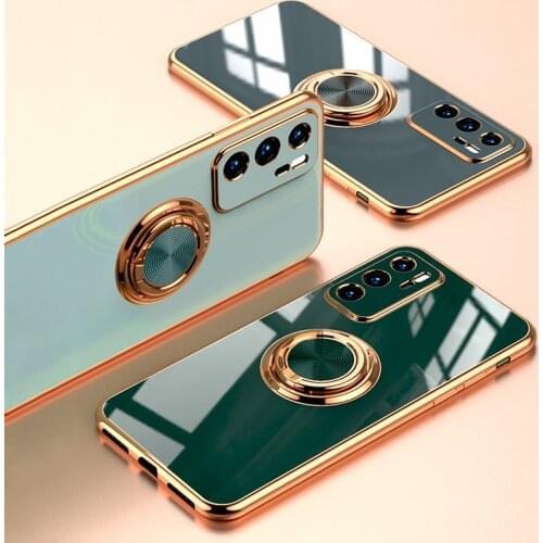 P40 Lite Pro P40Lite P40Pro Case Luxury Plating Soft Silicone Magnetic Metal Ring Cover For Huawei P40 Lite Pro P40Lite P40Pro