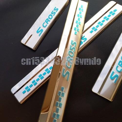 For 2014-2019 2020 Suzuki SX4 S-Cross Car Door Sill Scuff Plate Welcome Pedal Protector Pedal Step Cover Stainless Car Accessory