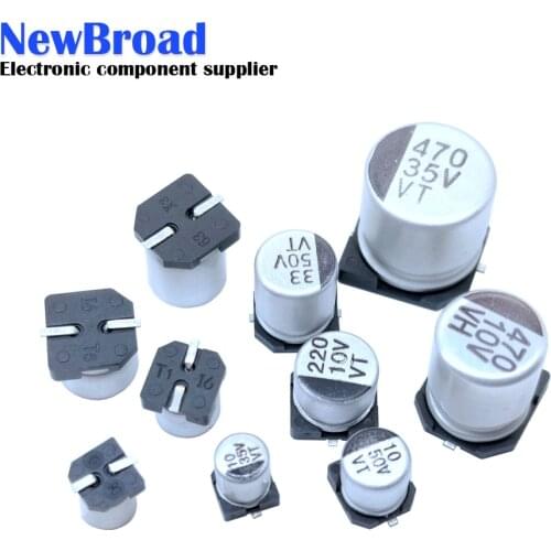 10Pcs/Lot SMD Electrolytic Capacitor 2.5V 4V 6.3V 10V 16V 25V 50V 100V 1uF 2.2uF 4.7uF 10uF 33uF 47uF 100uF 220uF 470uF 1000uF