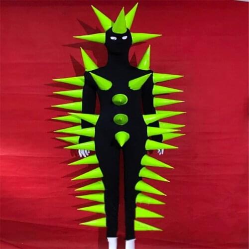DC10 Party luminous bodysuit singer perform dance stage costumes fluorescent jumpsuit one outfits dj dress wears bar clothes