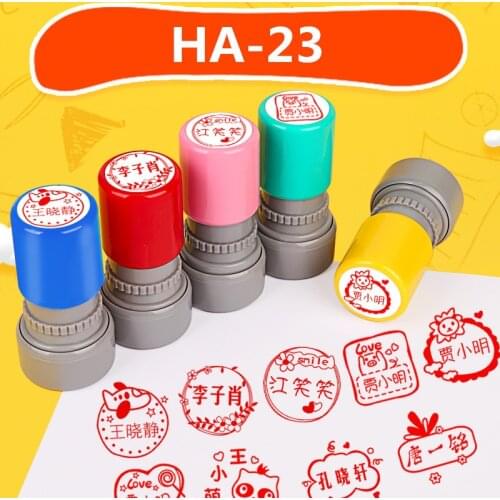 HA23Auto Ink School Teacher Schoolhouse Kids Gift Stamp Cartoon Children Plastic photosensitive seal custom LOGO