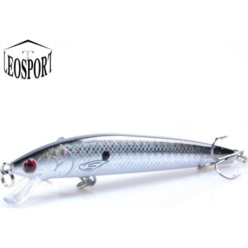 LEOSPORT 1PCS 10cm 8.5g Artificial Floating Minnow Lure Tight Shot Fishing Lures Hard Bait Tackle 3D Fish Eyes Hot Sale