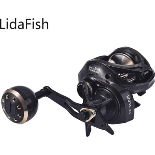 Lidafish TC350 Saltwater Baitcasting Fishing Reel 6.3:1 Gear Ratio 16KG Drag Aluminum Spool Carbon Fishing Coil