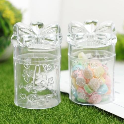 Cute 8.5*5cm Transparent Square Plastic Packaging Jewelry Candy Storage Box Food Grade DIY Party gifts
