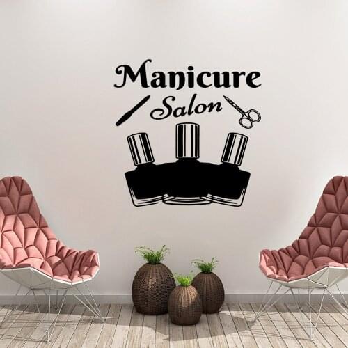 Cute Nail Salon Home Decor Vinyl Wall Stickers For Home Decor Living Room Bedroom Background Wall Art Decal Drop Shipping