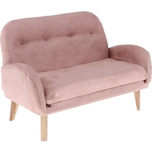 Dolls House Miniature 1/6 Double Sofa Couch Armchair For Accessory