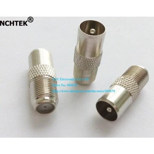 NCHTEK F Female to TV PAL Male Plug Coaxial Adapter Coax TV Adapter Connector/Free Shipping/50PCS