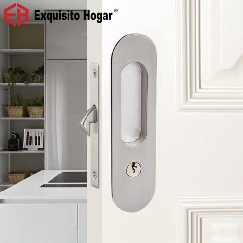 Stealth Door Lock Indoor Room Lock Push Pull Storehouse Cabinet Kitchen Toilet Invisible Door Hook Hardware With Keys