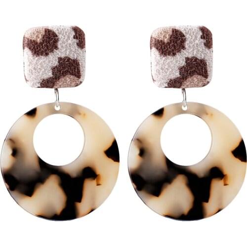 SOHOT 2019 Newest Women Round Hoop Earrings Acetic Acid Tortoiseshell Lady Bohemia Style Jewelry Brincos For Party Major Gift