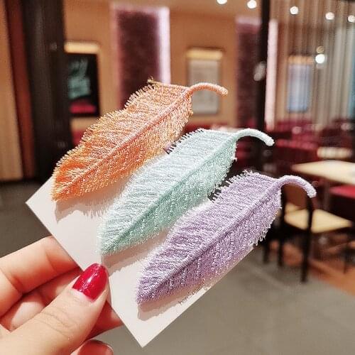 New Fashion Simple Feather Leaf Bb Clip Broken Hair Clip Bangs Clip Hairpin All-match Fresh Women Girls Accessoriesr Headwear