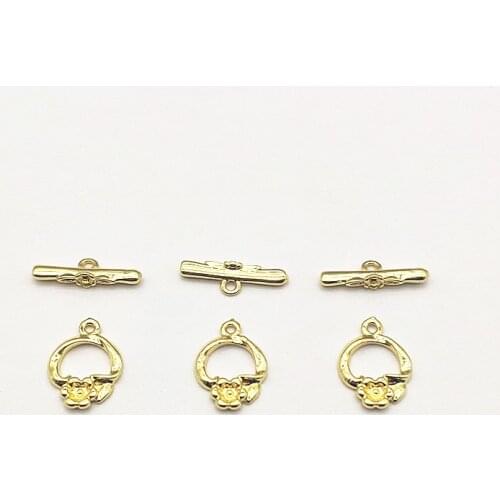 New Arrival! 50sets 18K Real Gold Plating Flower OT Connector for Handmade Necklace/Bracelet End DIY Parts Jewelry Accessories