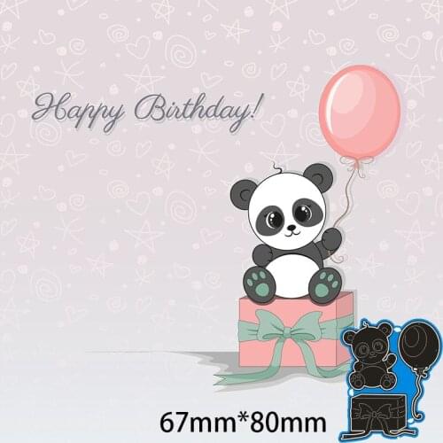 67*80mm present panda balloon new Metal Cutting Dies for card DIY Scrapbooking stencil Paper Craft Album template Dies