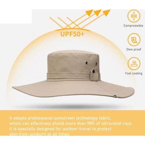 Bucket Hat Wide Brim UV Protection Polyester Packable Quick Dry Fishing Hat for Fishing