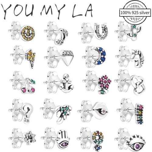 Real 925 Silver Earrings Fit Original Pando Earring for Girlfriend Valentines Day Jewelry DIY Gift High Quality