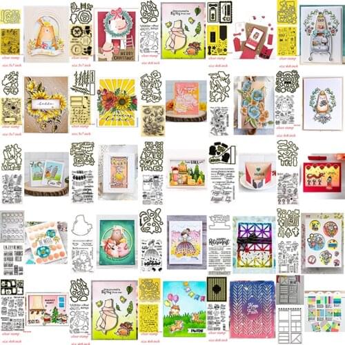 Witchcraft Little Girl Warrior Mixed Metal Cutting Dies With Clear Stamps Words Hugs Hugs Animal Hedgehog Bear 2020 New #9