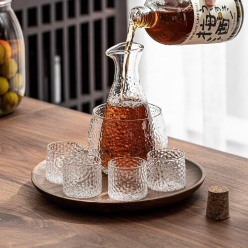 Modern Crystal Glass Cup Set Handmade Japanese Style Sake Wine Glass Set Liquor Dispenser Vino Accesorio Bar Accessories DG50BS