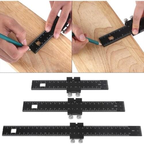 Precision Pocket Ruler Woodworking by Clear Style ,Aluminum alloy Positioning Scribing Gauge, Carpenter Mark 69HF