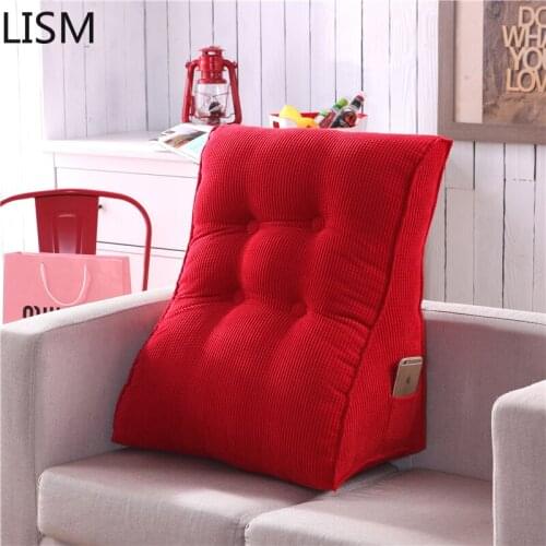Triangle Sofa Back Cushion Pillow Lumbar Support for Office Chair Seat Relleno Cojin Gift Cushions Home Decor Meditation Cushion