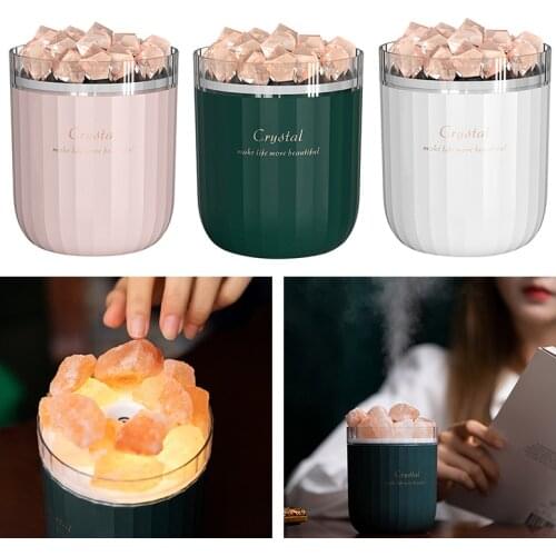 Crystal Stone USB Air Humidifier Care for Skin Essential Oil LED Aroma Diffuser Mist Maker Spray for Bedroom Office Car Home