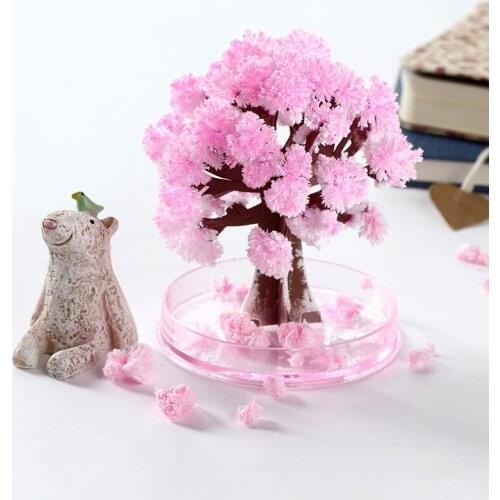 Magic Artificial Sakura Trees Decorative Growing DIY Paper Tree Gift Novelty Baby Toy Flower Tree Home Decor Hot Sale