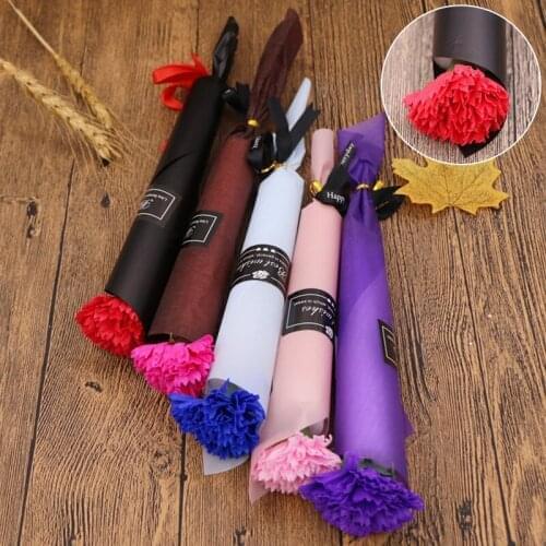 1pc Soap Rose Artificial Flower Girl Friend Valentines Day Gift Single Carnation Soap Flower Mother`s Day Gift Home Decoration