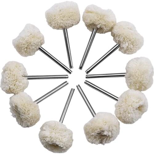 10pc 3mm Wool Polishing Brush Dremel Accessories Grinding Buffing Wheel Grinder Head Drill Rotary Tool Accessories